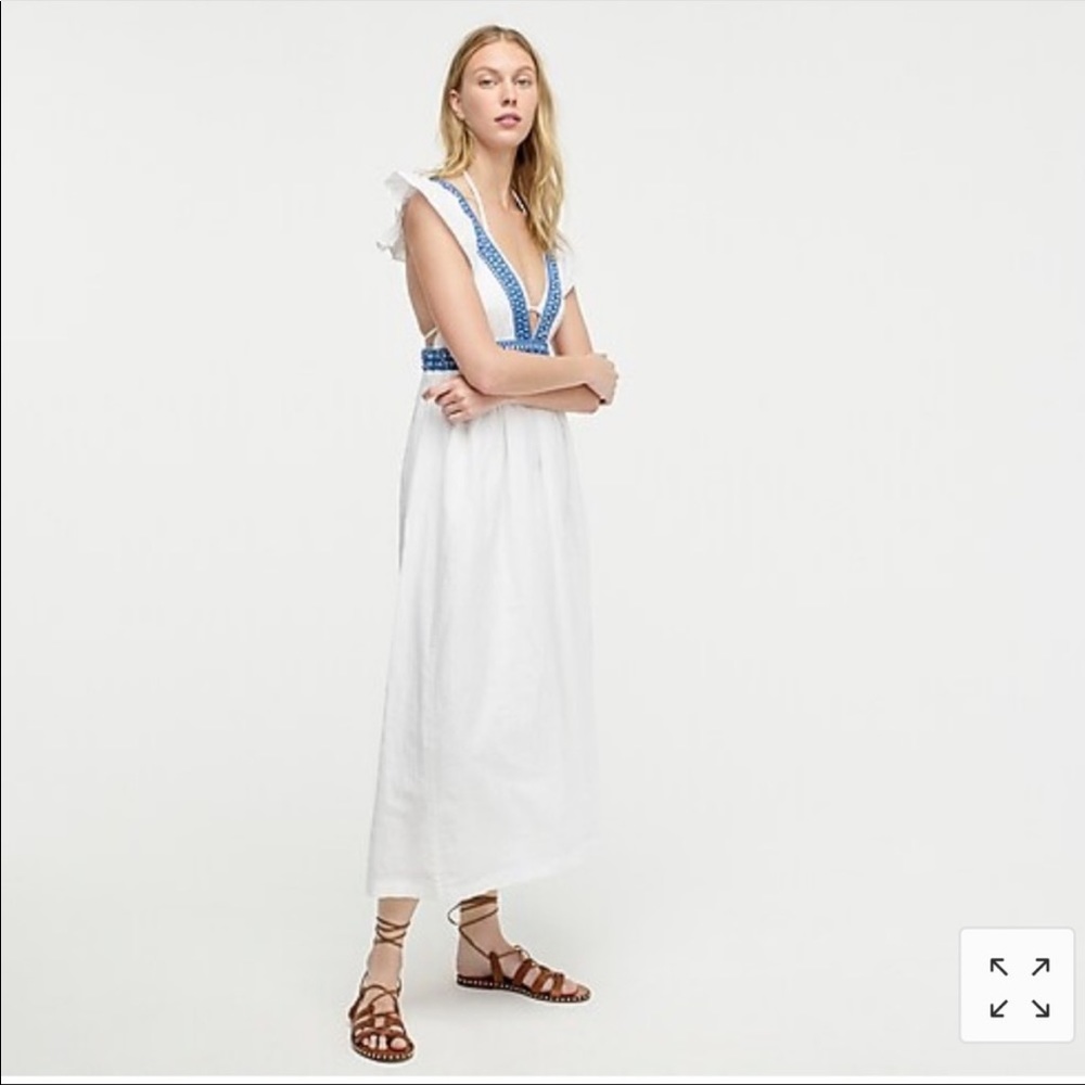 Jcrew long dress with ruffle.